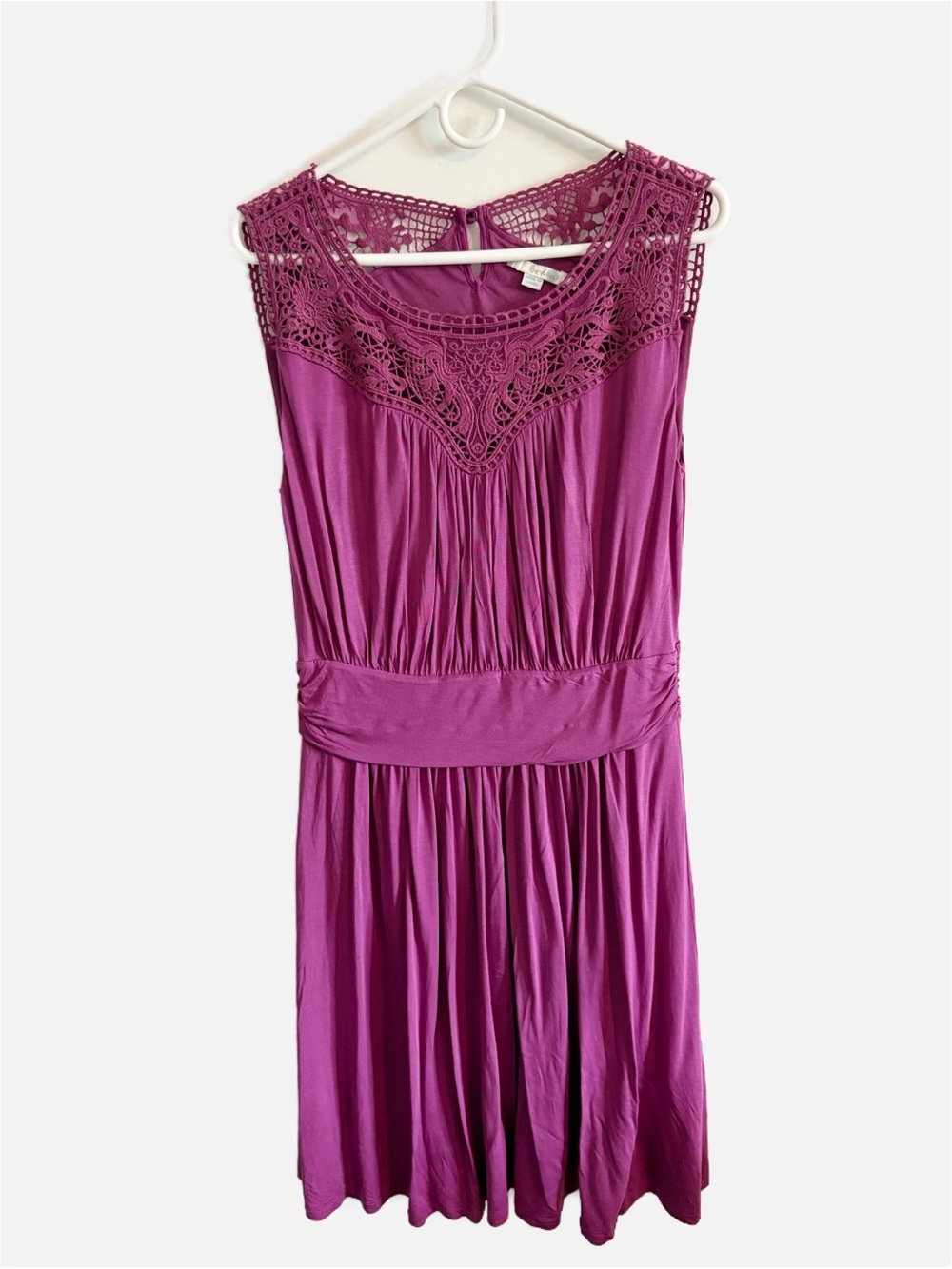 Boden Broderie Purple‎ Jersey Dress Sleeveless